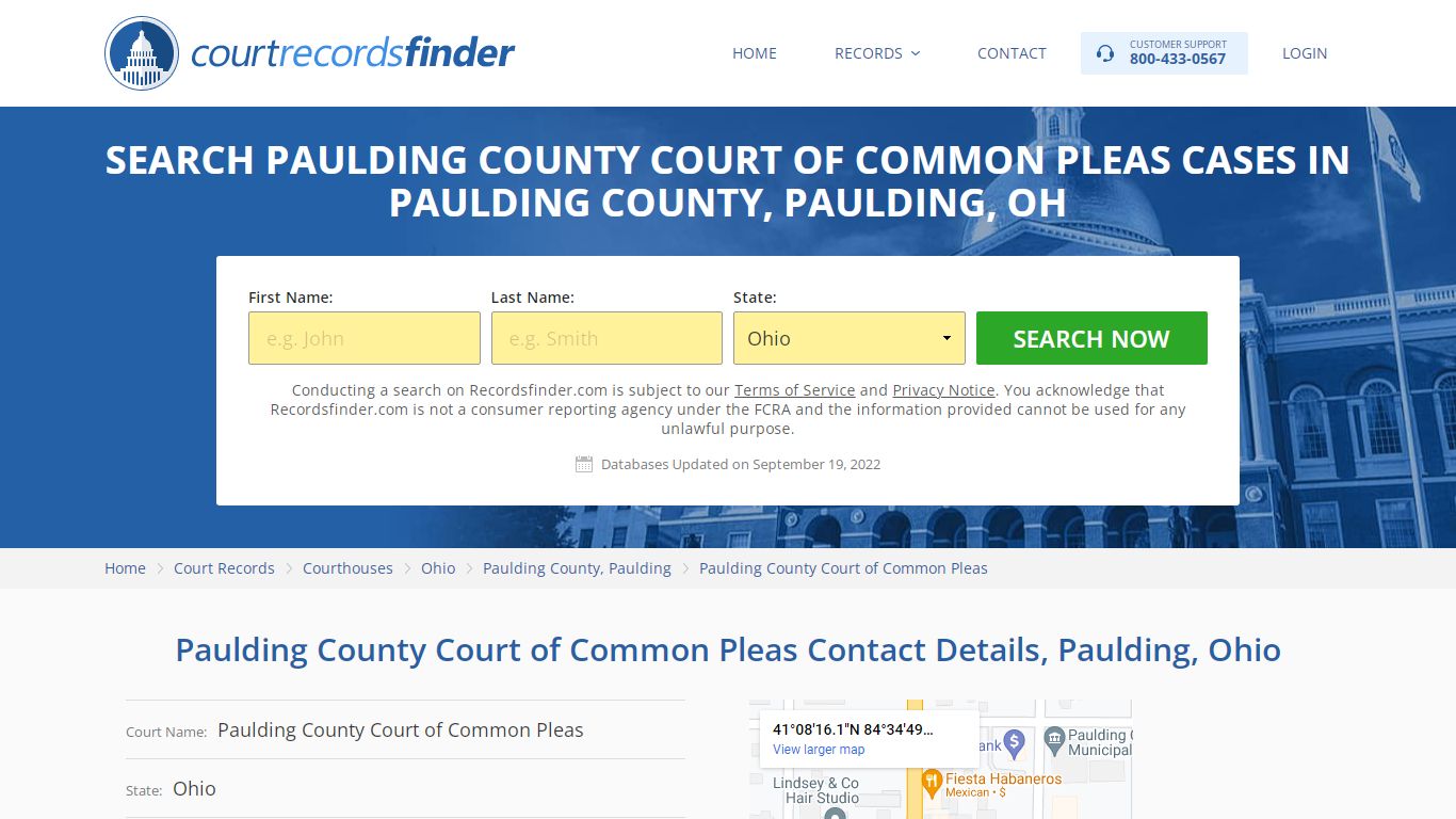 Paulding County Court of Common Pleas Case Search - RecordsFinder